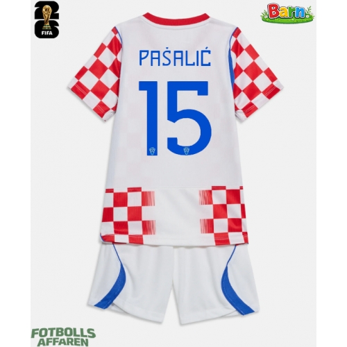 Kroatien Mario Pasalic #15 Hemmaställ Barn VM 2026 Kortärmad (+ Korta byxor)